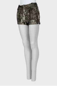 Mini shorts embroidered with sequins
