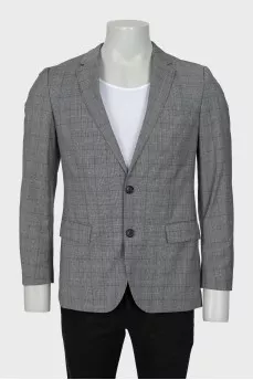 Men's checkered wool jacket