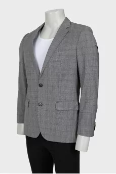 Men's checkered wool jacket