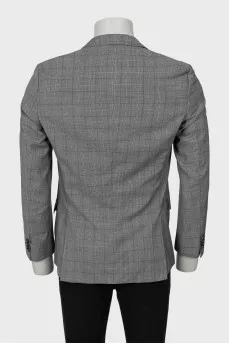 Men's checkered wool jacket