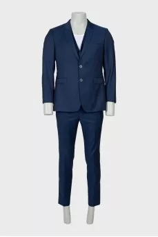 Men's wool suit with vest