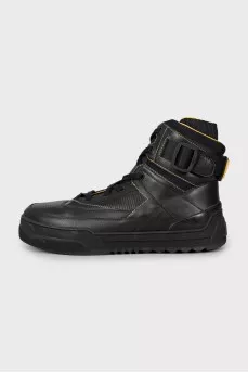 Men's two-tone leather high-tops
