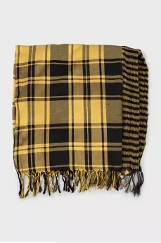Combined check scarf
