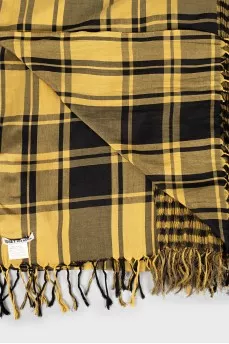 Combined check scarf