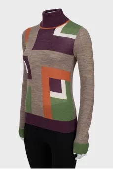 Wool golf with geometric pattern