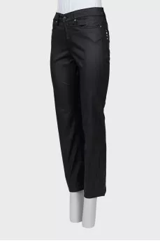 Black straight trousers