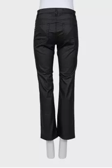 Black straight trousers
