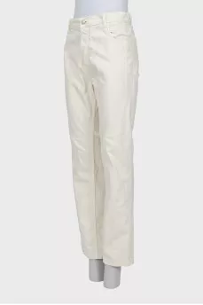 Beige button down jeans
