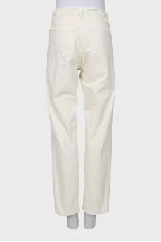 Beige button down jeans