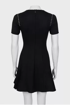 Fitted dress with metallic rhinestones