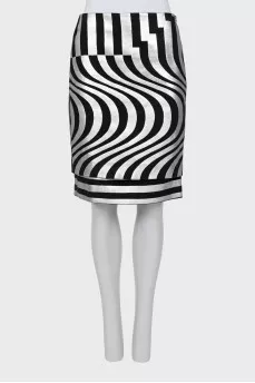Wool skirt with silver pattern