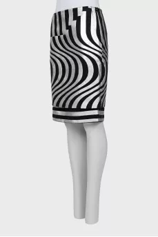 Wool skirt with silver pattern
