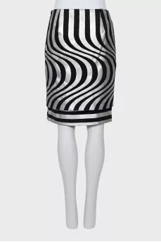 Wool skirt with silver pattern