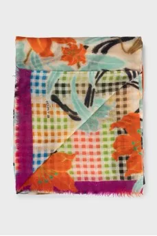 Cashmere scarf in floral print