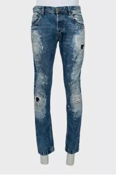 Men's ripped skinny fit jeans