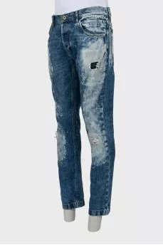 Men's ripped skinny fit jeans