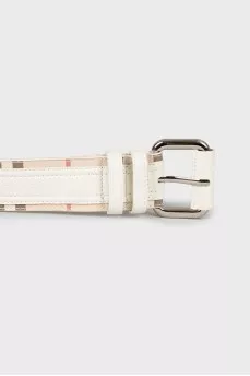 Men's leather belt with print