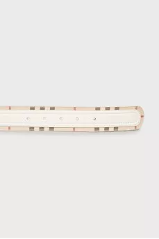 Men's leather belt with print