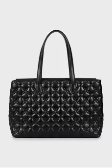 Quilted leather tote bag