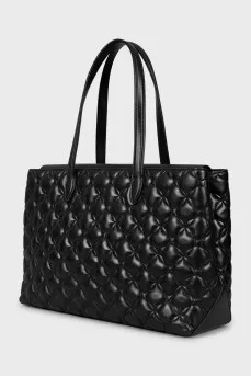 Quilted leather tote bag