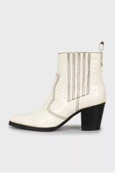 Embossed leather boots