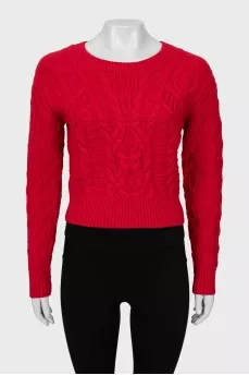 Red cropped sweater