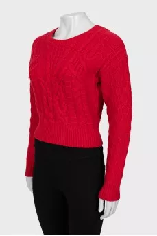 Red cropped sweater