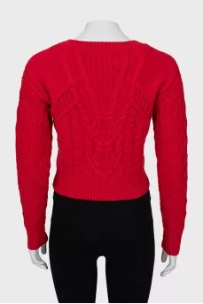 Red cropped sweater
