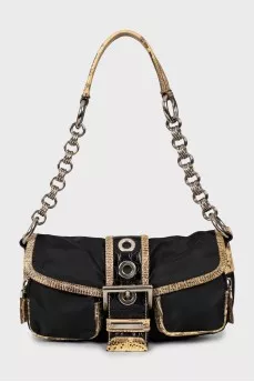 Shoulder bag with alligator skin