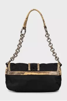 Shoulder bag with alligator skin