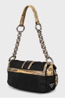 Shoulder bag with alligator skin