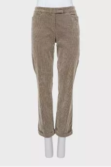 High-waisted corduroy trousers