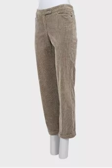 High-waisted corduroy trousers