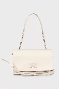 Milky leather crossbody bag