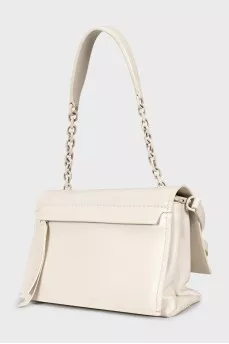 Milky leather crossbody bag