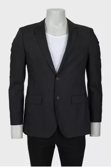 Men's wool jacket with small stripes