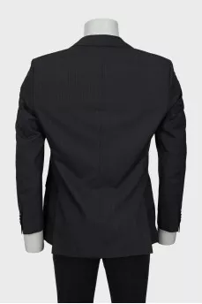 Men's wool jacket with small stripes