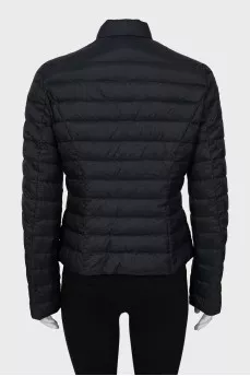 Black jacket with oblique zipper