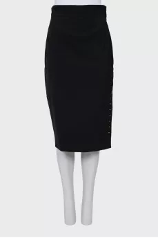 Black skirt with side buttons