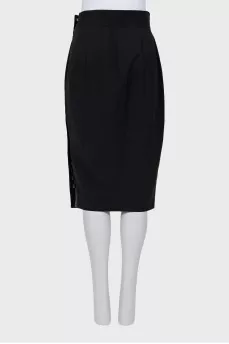 Black skirt with side buttons