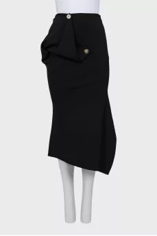 Wool skirt with side slit
