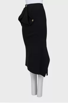 Wool skirt with side slit