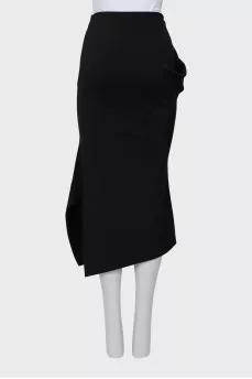 Wool skirt with side slit