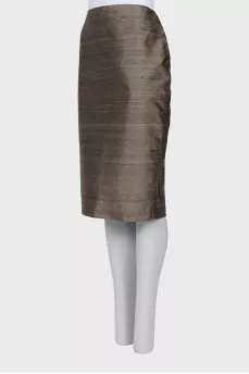 Silk and cotton straight skirt