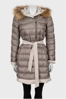 Reversible jacket with fur