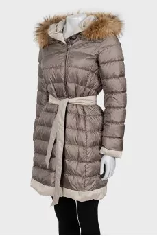 Reversible jacket with fur