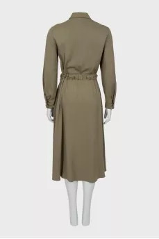 Dark green dress with a belt