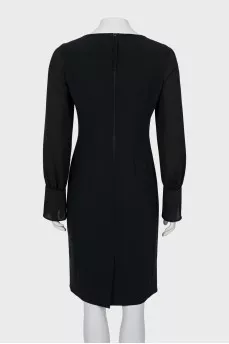 Black dress with translucent sleeves