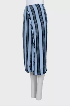 Striped skirt with slit