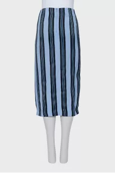Striped skirt with slit